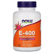 NOW FOODS 혼합 토코페롤이 첨가된 E-400 268MG(400IU)