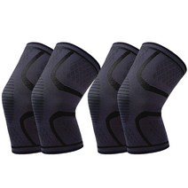 PEA 무릎보호대 4개 고탄력 미끄럼방지 기능, S - 블랙2개+블랙2개