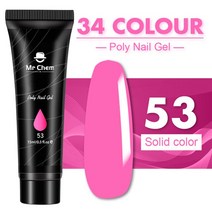 as젤 네일 Mr Chem 폴리 젤 키트 15ml LED 클리어 UV 바니시 매니큐어 세트 구축 오래 지속되는 연장, [22] 053