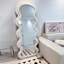 웨이브 전신 거울 인테리어 거울 엔틱 유니크 대형 물결 거울, 아니요, 베이지 70 x 170cm
