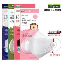 네퓨어 KF94 끈조절 마스크 대형/소형, 네퓨어 KF94 블랙 6팩(30매)