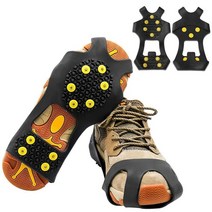 아이젠 미끄럼방지 신발커버 하이킹 클라이밍스파이크 겨울산행1 쌍 10 스터드 미끄럼 방지 얼음 그리퍼 스파이크 겨울 등반 미끄럼 방지 스파이크 그립 신발 커버 크램폰 위에