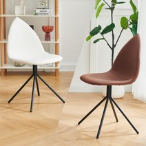 [체어팩토리] 1+1 C2547 로타와체어 가죽 철재 물방울 미드센추리 모던 인테리어 의자, 색상1:그레이 / 색상2:브라운