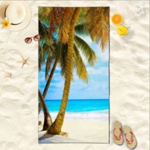 퓨어디아 부드러운 대형 목욕 수건 물놀이 비치 타월 160*80 1+1, YB-003