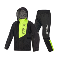 폴레이싱 오토바이 우비 상하의세트 방수 우의 비옷 바이크 라이더스타, S, 블랙네온