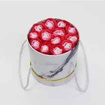 꽃꽂이 수반 인테리어 화병 라운드 휴대용 원통형 포옹 양동이 세트와 함께 신선한 비누 꽃 발렌타인 데이, 25 01 B