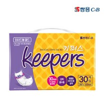 쌍용 키퍼스 성인용기저귀 속기저귀 와이드형 패드(일자) 30매x2팩(60매), 2개