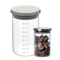 진공 유리밀폐용기 내열유리 잡곡 쿠키 견과류통 캐니스터 800ml