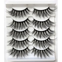 3D 인조 밍크 속눈썹 익스텐션 소프트 밴드 메이크업용 슈퍼 내추럴 로트 5 쌍, 5P-3D20