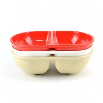 멜라민 짬짜면기 1P (24.7cm) 반반그릇 짬뽕 짜장면 2구 면기 나눔그릇 트윈 중화요리 중식당 업소용그릇 짬짜면그릇, 3. 빨강