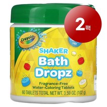Crayola 3세 이상 유아용 입욕제 셰이커 배스 드롭 만 무향 60정 102g 1팩, 2팩