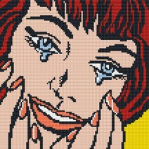 [디클레어] 눈물흘리는 소녀 캔버스형 보석십자수 30x30 DIY 구슬 비즈, 1개, 30X30 눈물흘리는 소녀