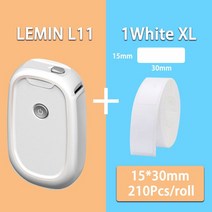 휴대용라벨기 블루투스 네임 스티커 라벨 카드 프린터 LEMIN-L11 무선 미니 휴대용 라벨 메이커 프린터 기, 02 L11 1White XL