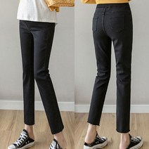 임산부 슬림 스판 블랙진 임부복 스키니 바지 외출복 허리조절밴드