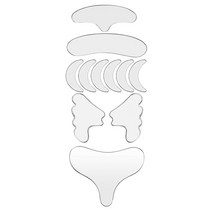 11Pcs 재사용 가능한 실리콘 주름 제거 스티커 얼굴의 이마 목 아이 스티커 패드 안티 피부 리프팅 케어 패치 노화, 보여진 바와 같이, 하나