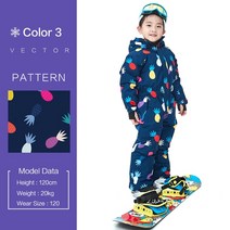 보드 스키 용품 -30 학위 어린이 스키 점프 슈트 겨울 스노우 보드 자켓 소년과 소녀 야외 방수 키즈, 03 Color 3_04 110