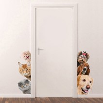 고양이 강아지 침실 방문 포인트스티커 벽지 시트지 BEULRUSEU, 1