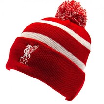 리버풀 FC 레드/화이트 니트 스키 모자 - 정품 EPL 브랜드, One Size, Red, 1개