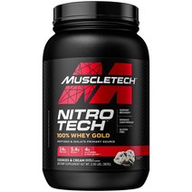 머슬테크 Nitro Tech 유청 골드 쿠키 앤 크림 907g, 2 파운드