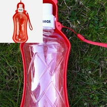 휴대용 애견 물병통 레드 개물통 강아지급수기 강아지산책물통