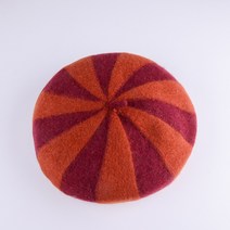 컬러 스트라이프 울 베레모 가을 겨울 아날로그 베레모 여성 일본화가 모자