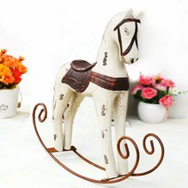 빈티지 오브제 북유럽 크리에이티브 목조 흔들리는 말 장식품 데스크탑 가구 집 빈티지 어린 시절 트로
