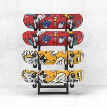 스케이트보드 거치대 보드걸이 선반 스노우보드 수납, 블랙 플로어 스탠딩(25x25x85CM) 5겹