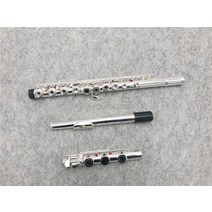 관악기 금 플루트 플룻 악기 입문용 플루트 전문 Cupronickel 오프닝 C 키 17 구멍 YFL-471H 실버 도금 악, 한개옵션0