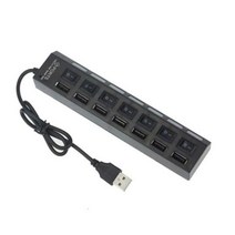 스위치 확장 허브 7 포트 USB2.0 허브 컴퓨터 USB 확장 허브 원 드래그 7 USB2.0 분배기 PC 노트북 데스크, 01 black