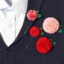 어버이날 카네이션 브로치 부토니에 코사지 뱃지, 카네이션부토니에 레드