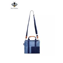 데님 토트 백 디자인 패치워크 메신저 가방 여성용 대용량 청바지 캔버스 쇼퍼 토트백