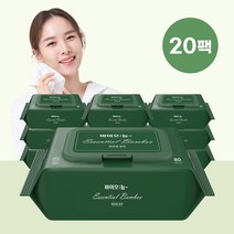 바이오늘 프리미엄 에센셜 밤부 대나무 원단 엠보싱 유아물티슈 캡형, 20팩, 80매