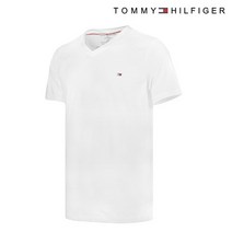 타미힐피거 반팔티셔츠 브이넥 남성 화이트 09T3140-100