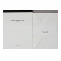 (편지지 봉투)10.메세지패드(중)-화이트라인 깔끔한편지지세트, 단품