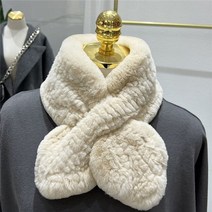 모피 리얼 렉스 토끼털 스카프 두껍고 따뜻한 목 보호 플러시 머플러 남성 및 여성용 겨울