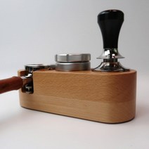 원두걸스 탬핑스테이션 포터필터 레벨링툴 거치대 베이지 51mm 54mm 호환, 58mm 전용 베이지우드, 1개