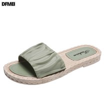 DFMEI 여성 빅사이즈 샌들 플랫 아웃도어 해변 일자 오픈토 슬리퍼
