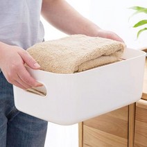 수건정리함 다용도 화장품 수납 바구니 의류 소품함 용품 플라스틱 리빙박스 대형 수납박스 창고 옷 멀티 수납함 미니 수납정리함 정리함 수납바스켓 옷장정리 옷정리함 수납정리 수납상자 좁은공간수납 정리바구니 플라스틱리빙박스 펜트리정리, 6.화이트 대