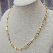 노블 실버 체인클립 목걸이 레이어드