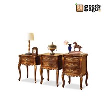 GM 나비드 3단 협탁 엔틱서랍장 수입가구 콘솔, 3단협탁 : W460×D410×H700
