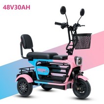 삼륜오토바이 2인승전기차 역 삼발이 노인전동차 중국어 장거리 이동식 배터리 10 인치 바퀴 지방 타이어, 10 48V30AH  Pink, 10 48V30AH  Pink
