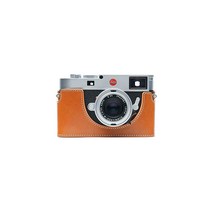 844699 Leica M11 카메라 케이스 BolinUS 핸드메이드 천연 가죽 하프 케이스 백 커버 라이카 하단 오프닝 버전 + 핸드 스트랩 브라운., 옐로우