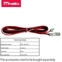 온도 센서 NTC 서미스터 태양열 컨트롤러용 특수 제어 38mm 프로브, 1.Temperature Sensor