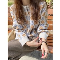 가을 카디건 여성 한국어 패션 스웨터 시크 꽃 니트 스웨터 카디건 점퍼 아늑한 빈티지 겉옷