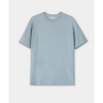 남자 여자 쿨 면 봄 반팔티 티셔츠 쿠어 수피마 코튼 세미오버핏 (블루그레이)