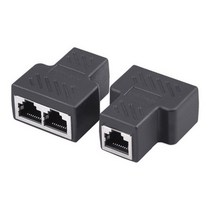RJ45 고급형 랜커플러 이더넷 분배기 랜선연결 1대2, 2개, 흑색