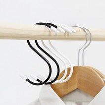 홈리빙 모자 벨트 옷장정리 스틸옷걸이 S고리행거 4EAS자행거 S자고리 옷걸이 공간활용 걸이형 행거 넥타이 스카프 무타공 스테인리스 스테인레스 후크행거 행거 욕실 주방 가방 가방걸이 생활용품 정리 다용도, 블랙