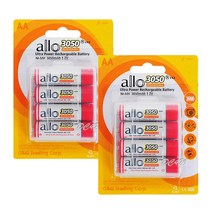 AA/AAA 충전지 8알 3050mAh 대용량 건전지, 알로 AA 배터리 8알