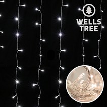 웰스트리 크리스마스전구 LED고드름투명선100구-화이트
