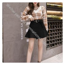 티피 여 추동 언밸런스 프릴 힙 치마바지